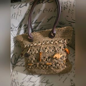 Cappelli Starworld Inc Wooden Animal Detail Bag in EUC